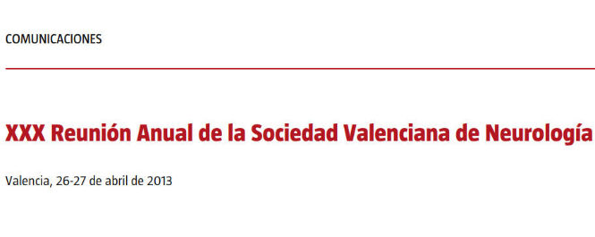 Conference cover image for XXX Reunión Anual de la Sociedad Valenciana de Neurología. Communications