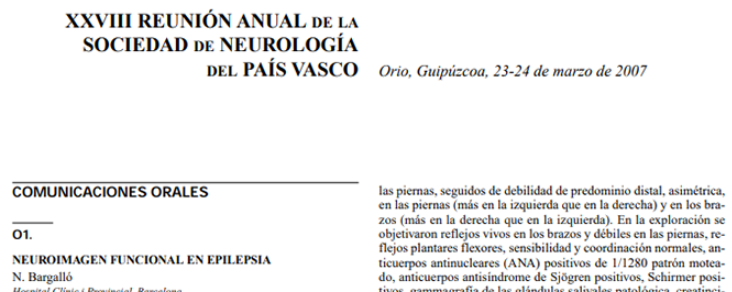 Conference cover image for XXVIII Reunión Anual de la Sociedad de Neurología del País Vasco. Comunicaciones