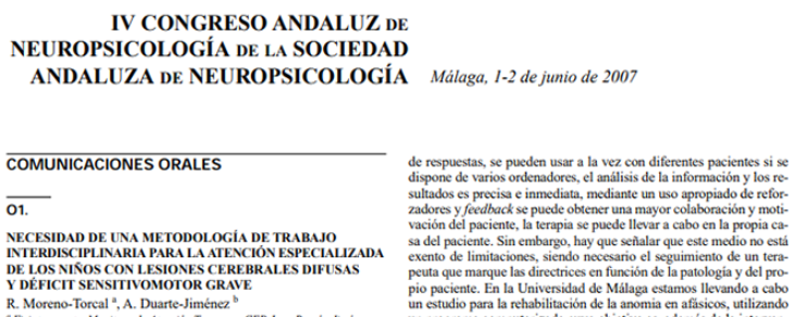 Conference cover image for IV Congreso Andaluz de Neuropsicología de la Sociedad Andaluza de Neuropsicología (SANP)