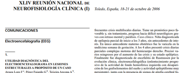 Conference cover image for XLIV Reunión Nacional de Neurofisiología Clínica. Comunicaciones (I)