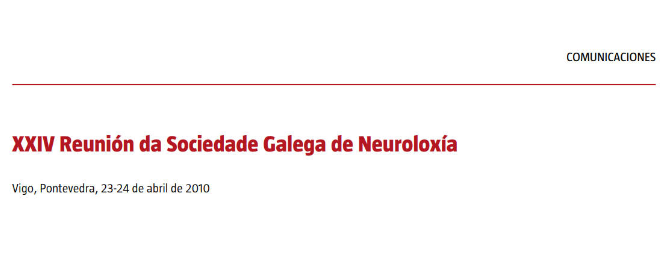 Conference cover image for XXIV Reunión da Sociedade Galega de Neuroloxía. Communications