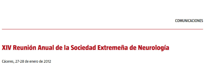 Conference cover image for XIV Reunión Anual de la Sociedad Extremeña de Neurología. Communications