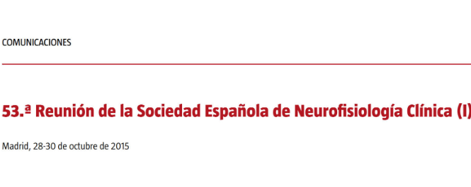 Conference cover image for 53.ª Reunión de la Sociedad Española de Neurofisiología Clínica (I). Communications