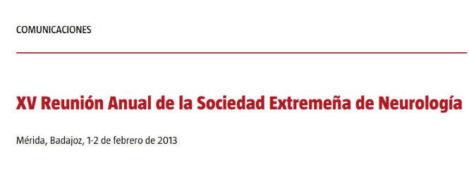 Conference cover image for XV Reunión Anual de la Sociedad Extremeña de Neurología. Communications