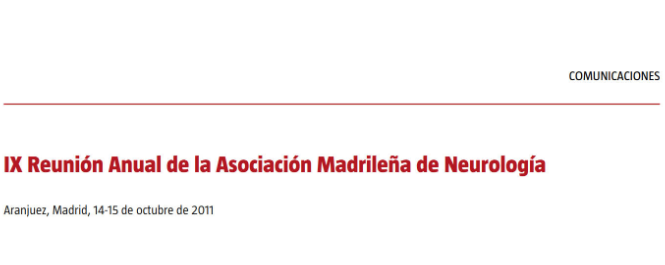 Conference cover image for IX Reunión Anual de la Asociación Madrileña de Neurología. Comunicaciones