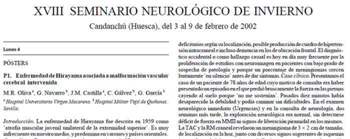 Conference cover image for Xviii seminario neurológico de invierno. communications
