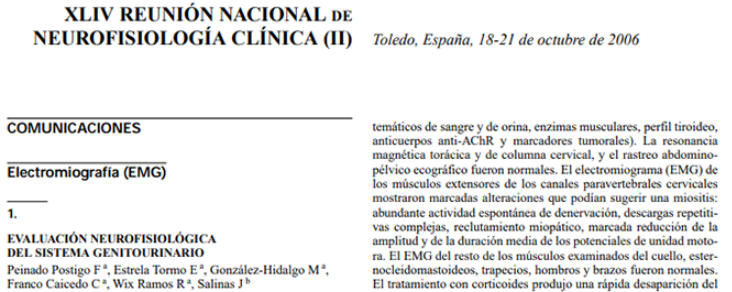 Conference cover image for XLIV Reunión Nacional de Neurofisiología Clínica. Comunications (II)