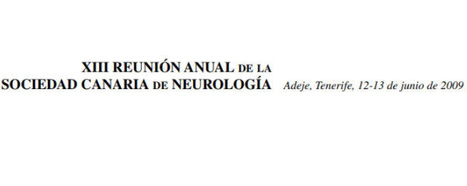 Conference cover image for XIII Reunión Anual de la Sociedad Canaria de Neurología. Communications
