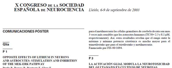 Conference cover image for X Congress of Sociedad Española de Neurociencia. Communications