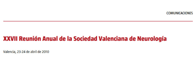 Conference cover image for XXVII Reunión Anual de la Sociedad Valenciana de Neurología. Comunicaciones