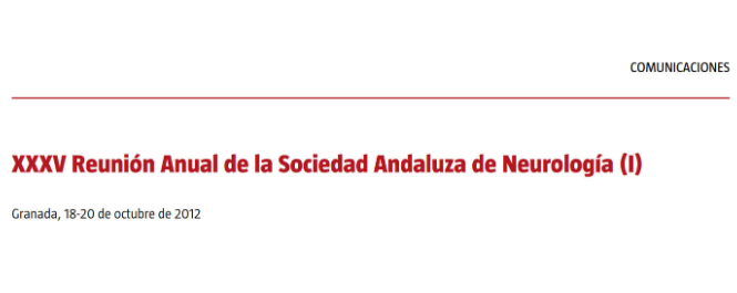 Conference cover image for XXXV Reunión Anual de la Sociedad Andaluza de Neurología. Communications (I)