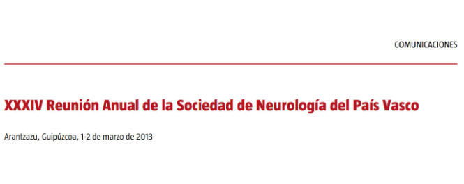 Conference cover image for XXXIV Reunión Anual de la Sociedad de Neurología del País Vasco. Communications