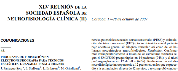 Conference cover image for XLV Reunión de la Sociedad Española de Neurofisiología Clínica. Comunicaciones (II)