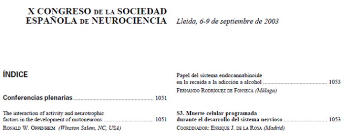 Conference cover image for X Congress of Sociedad Española de Neurociencia. Communications