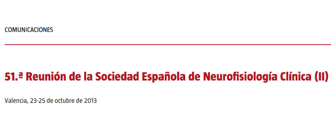 Conference cover image for 51.ª Reunión de la Sociedad Española de Neurofisiología Clínica. Communications (II)