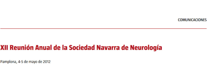 Conference cover image for XII Reunión Anual de la Sociedad Navarra de Neurología. Communications