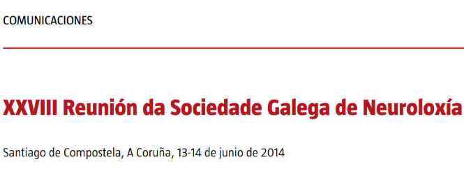 Conference cover image for XXVIII Reunión da Sociedade Galega de Neuroloxía. Communications