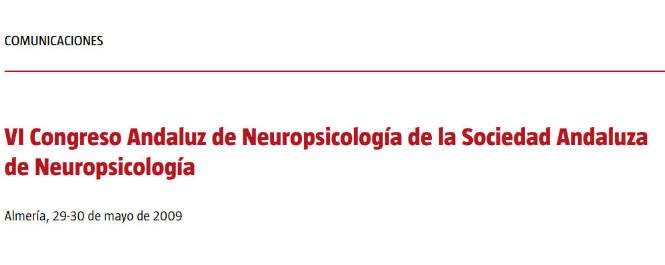 Conference cover image for VI Congreso Andaluz de Neuropsicología de la Sociedad Andaluza de Neuropsicología. Comunicaciones