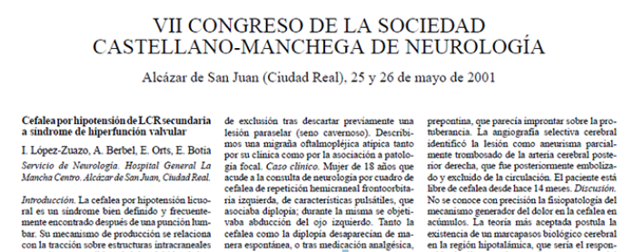 Conference cover image for VII Congreso de la Sociedad Castellano-Manchega de Neurología. Comunicaciones.