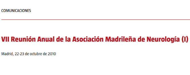 Conference cover image for VII Reunión Anual de la Asociación Madrileña de Neurología. Communications (I)