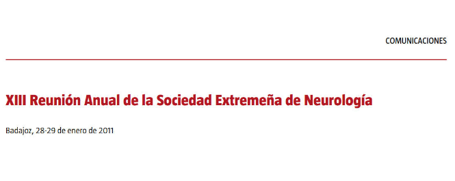 Conference cover image for XIII Reunión Anual de la Sociedad Extremeña de Neurología. Communications