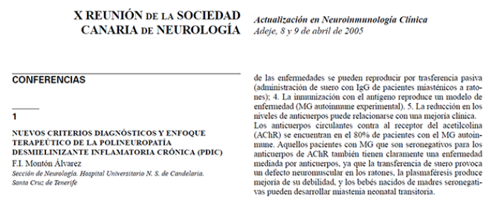 Conference cover image for X Reunión de la Sociedad Canaria de Neurología. Comunicaciones