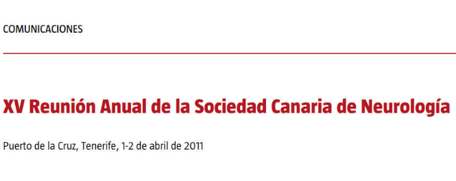 Conference cover image for XV Reunión Anual de la Sociedad Canaria de Neurología. Communications