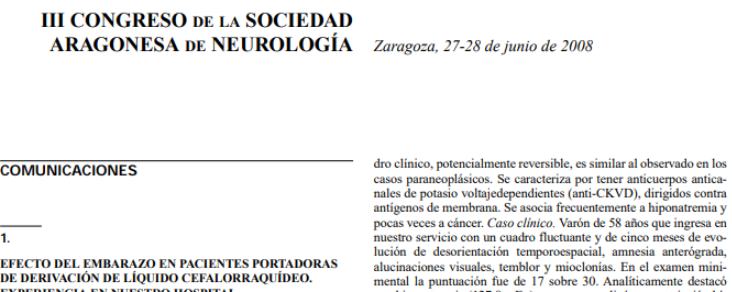 Conference cover image for III Congreso de la Sociedad Aragonesa de Neurología. Comunicaciones