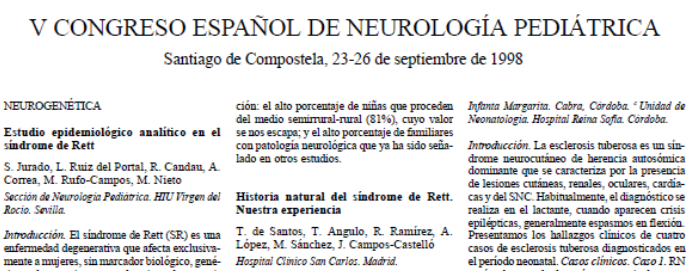 Conference cover image for V Congreso Español de Neurología Pediátrica
