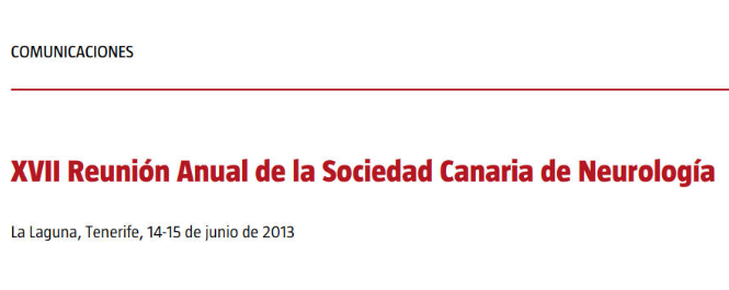 Conference cover image for XVII Reunión Anual de la Sociedad Canaria de Neurología. Communications