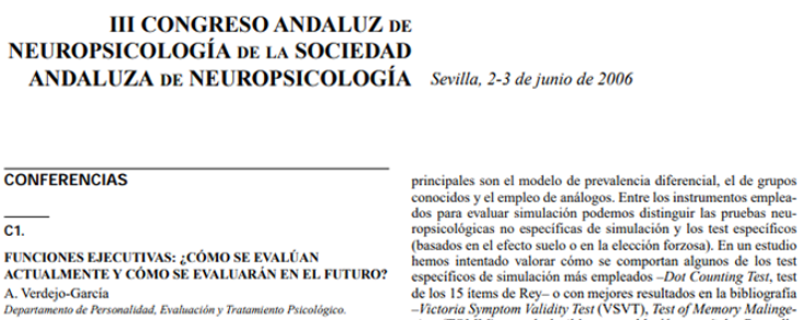 Conference cover image for III Congreso Andaluz de Neuropsicología de la Sociedad Andaluza de Neuropsicología (SANP). Comunicaciones