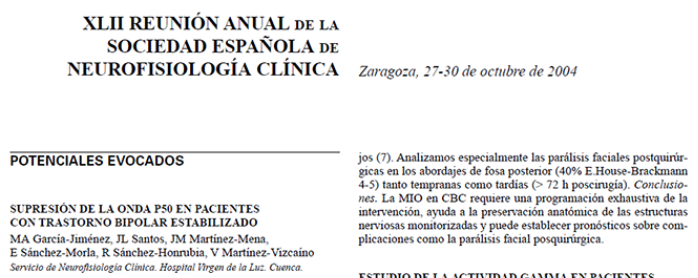 Conference cover image for XLII Reunión Anual de la Sociedad Española de Neurofisiología Clínica. Comunicaciones