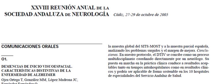 Conference cover image for XXVIII Reunión anual de la Sociedad Andaluza de Neurología. Comunicaciones