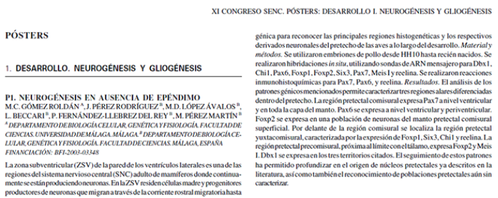 Conference cover image for XI Congreso de la Sociedad Española de Neurociencia (SENC). III. 16/09/05 Comunicaciones y pósters