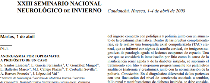 Conference cover image for XXIII Seminario Nacional Neurológico de Invierno. Comunicaciones