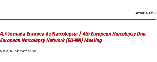 Conference cover image for 4.ª Jornada Europea de Narcolepsia. European Narcolepsy Network (EU-NN) Meeting