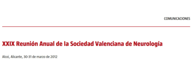 Conference cover image for XXIX Reunión Anual de la Sociedad Valenciana de Neurología. Communications