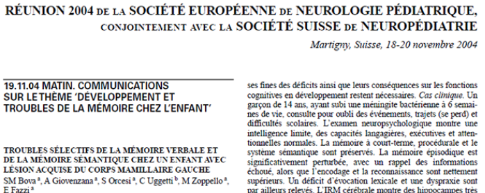 Conference cover image for Réunion 2004 de la Société Européenne de Neurologie Pédiatrique, conjointement avec la Société Suisse de Neuropédiatrie. Comunicaciones