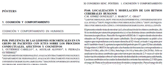 Conference cover image for XI Congreso de la Sociedad Española de Neurociencia (SENC). IV. 17/09/05 Comunicaciones y pósters