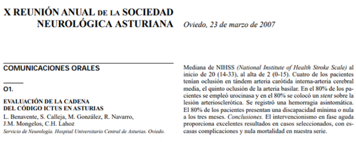Conference cover image for X Reunión Anual de la Sociedad Neurológica Asturiana. Comunicaciones