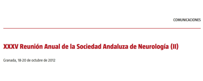 Conference cover image for XXXV Reunión Anual de la Sociedad Andaluza de Neurología. Communications (II)