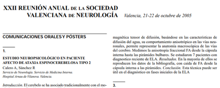 Conference cover image for XXII Reunión Anual de la Sociedad Valenciana de Neurología. Comunicaciones