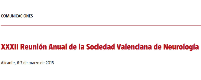 Conference cover image for XXXII Reunión Anual de la Sociedad Valenciana de Neurología. Communications