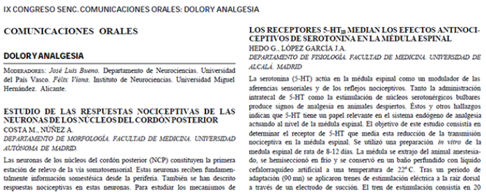 Conference cover image for IX Congress of the Sociedad Española de Neurociencia. Communications III part.