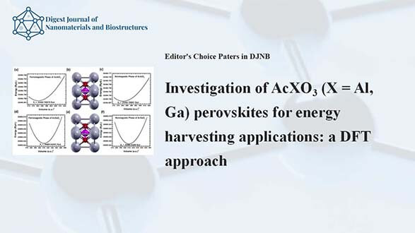 Banner image for Investigation of AcXO3 (X = Al, Ga) perovskites for energy harvesting applications: a DFT approach