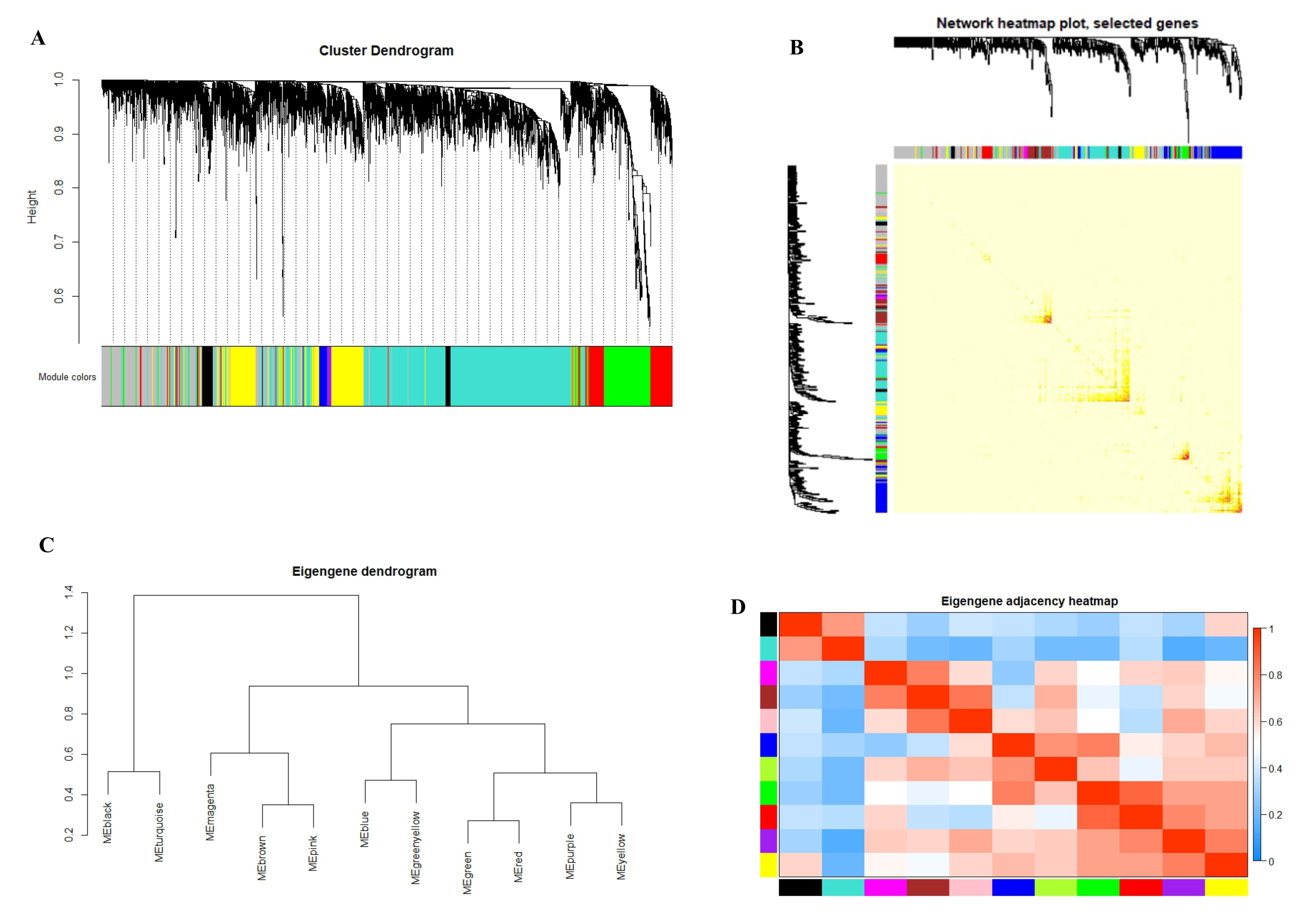 Co-expression modules construction by WGCNA and identify potential hub ...